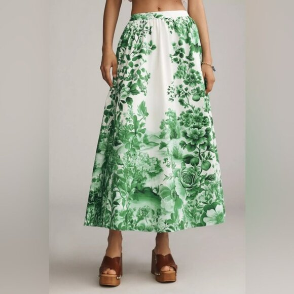 NWT! Anthropologie Maeve Jacie Poplin Printed Maxi Skirt - PETITE SIZES ONLY - Picture 2 of 8